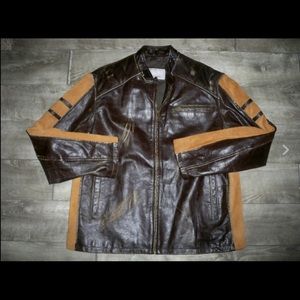 Wilsons Distressed Mens Cafe Motorcycle Jacket XL